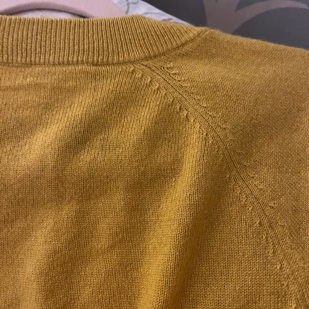 THE GREAT Mustard Cashmere Cardigan Size Small. - Picture 6 of 10